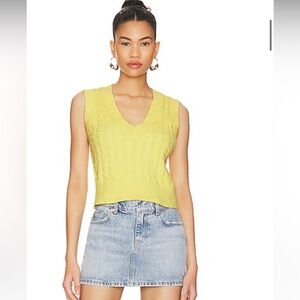Never worn, slightly cropped yellow sweater vest from Revolve!